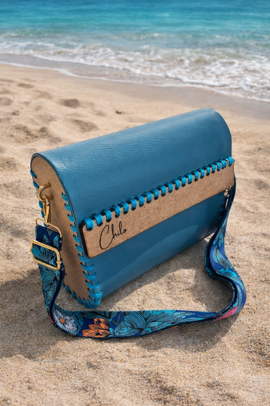 Azure Bloom Crossbody Bag