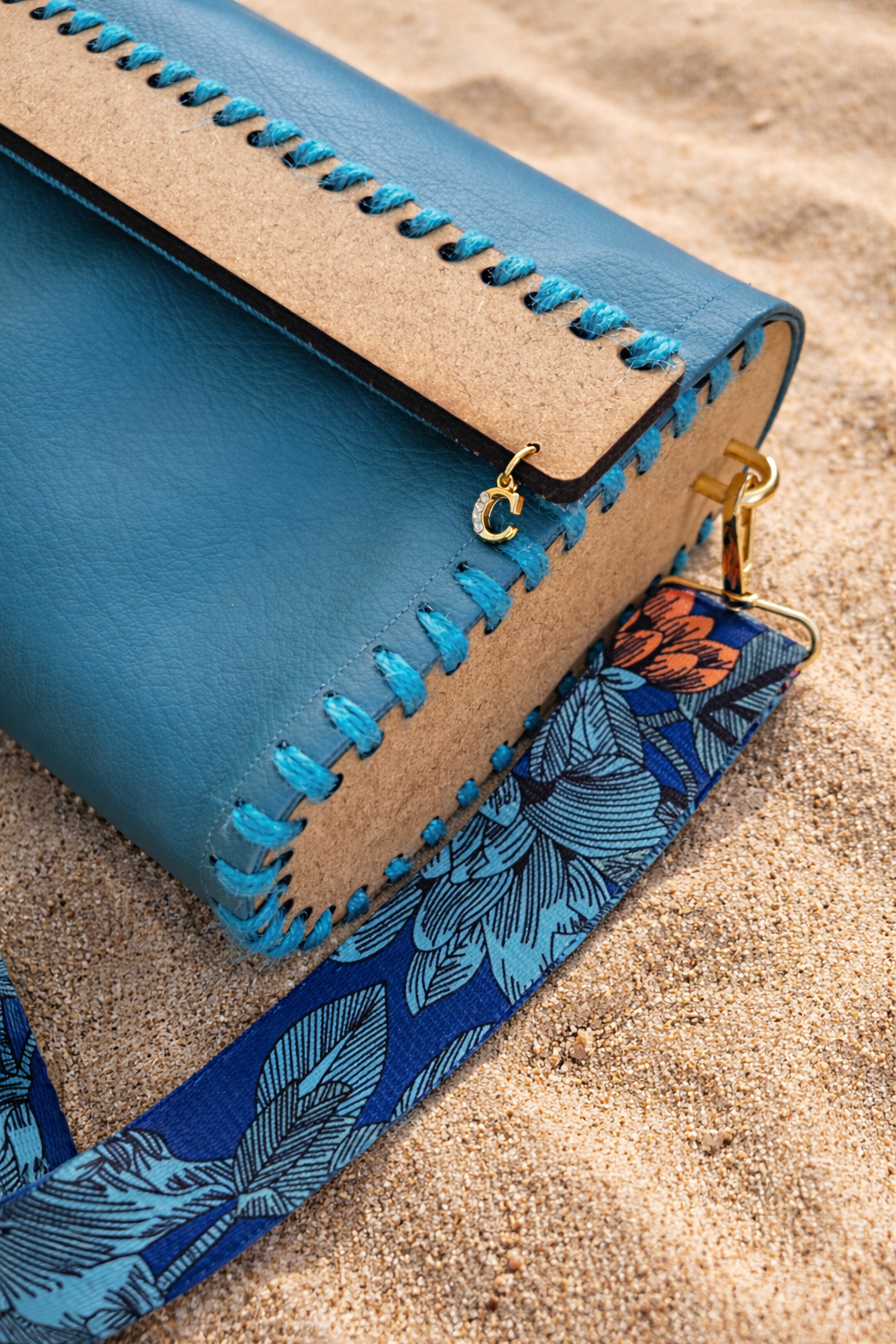 Azure Bloom Crossbody Bag